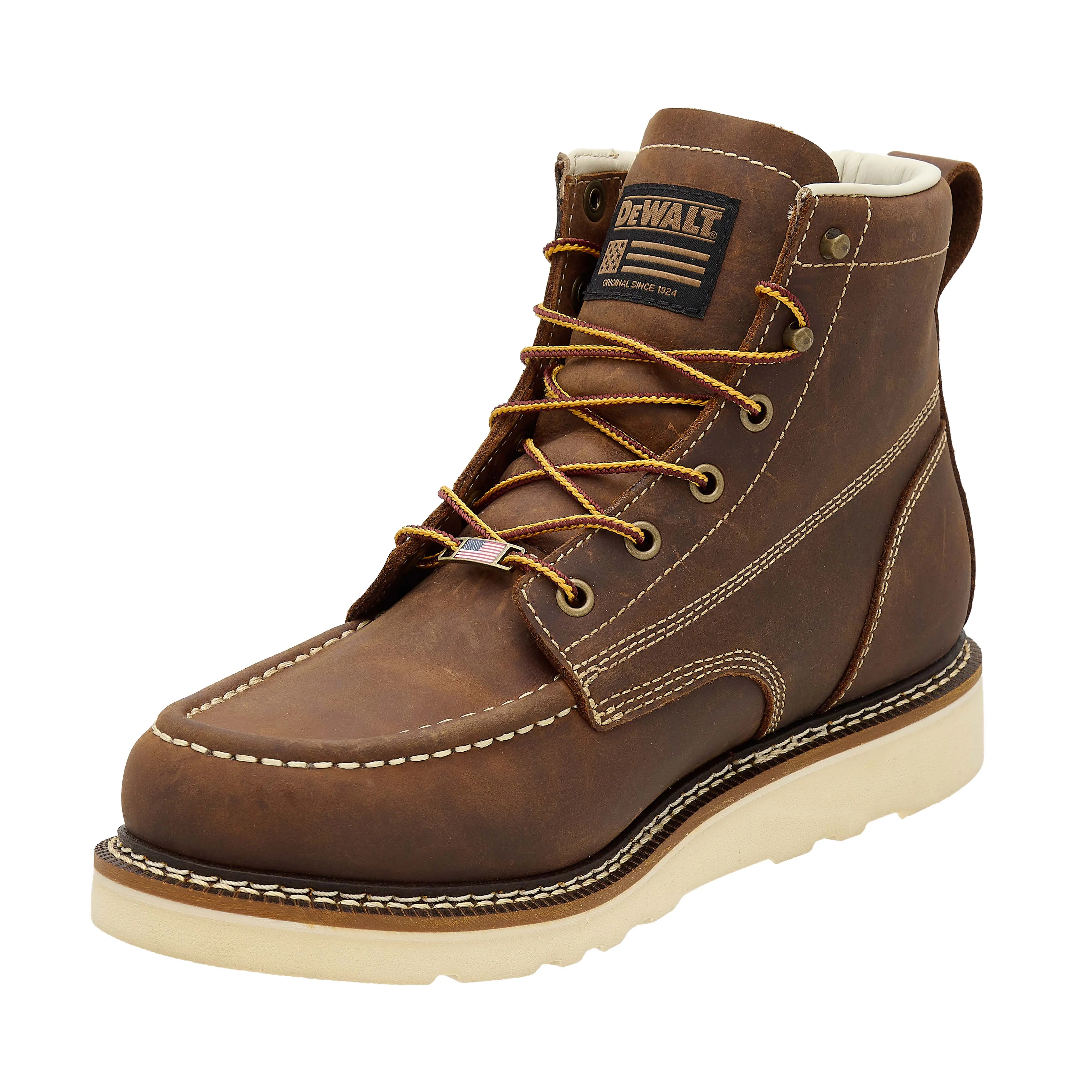 DEWALT Weatherby Men’s Work Boot – Full Grain Leather, Moc Toe, USA Made - Image 6